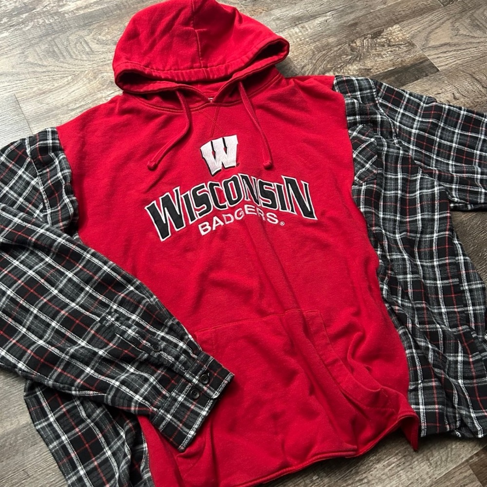 Wisconsin badger reworked flannel